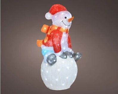 491207 Lumineo LED Acryl Schneemann außen 40,5x70,5x33cm Kalt Weiß