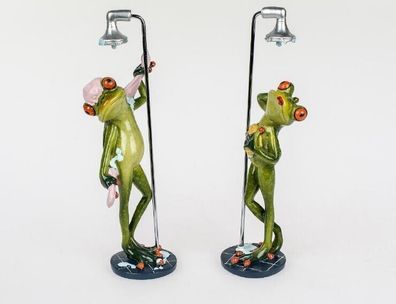 717191 Frosch unter der Dusche 23cm aus Kunststein