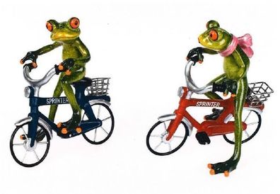 717221 Frosch auf dem Fahrrad 16 x 17cm aus Kunststein