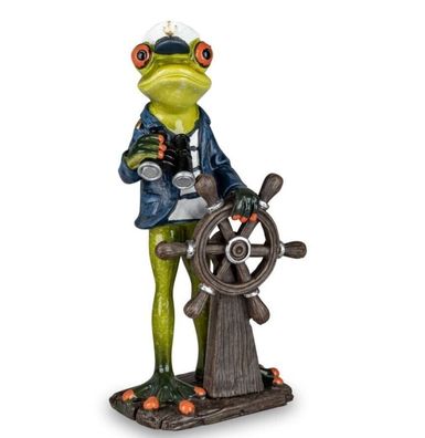 717320 Frosch als Seefahrer 19cm aus Kunststein gefertigt, handbemalt