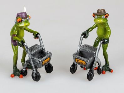 717481 Frosch Rentner Oma oder Opa 16cm aus Kunststein gefertigt