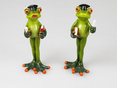 717498 Frosch Prüfung hellgrün 17cm Kunststein mit witzigen Details