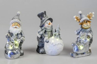 751225 Weihnachtsfiguren mit LED-Licht 20cm aus Kunststein gefertigt (Gr. Klein)