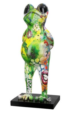 37813 Poly Skulptur Frosch Street Art Länge 10cm, Breit 12,5cm, Höhe 30,5 cm