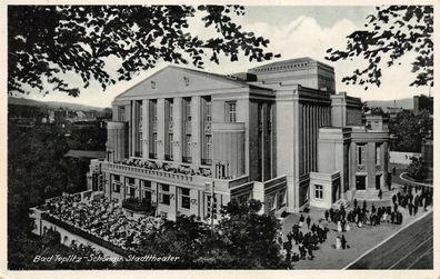 Bad Teplitz-Schönau u. Stadttheater Postkarte AK 1939