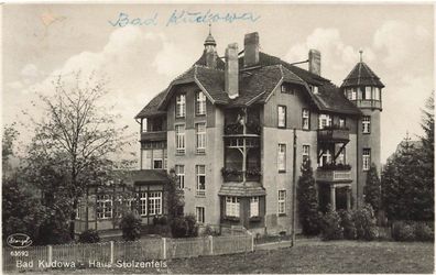 Bad Kudowa Schlesien Kudowa-Zdrój Haus Stolzenfels Fotokarte 1931