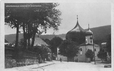 Böhmerwald Kirche im Eisenstein Postkarte 1924