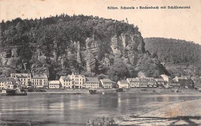 Böhm. Schweiz Bodenbach mit Schäferwand Postkarte AK 1924