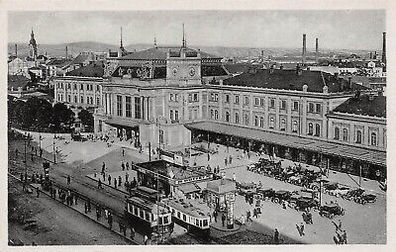 Brünn (Brno) Hauptbahnhof Postkarte AK