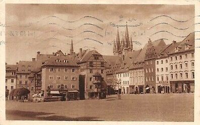 Eger (Cheb) Markt mit Stöckl und Kirche Postkarte AK 1930