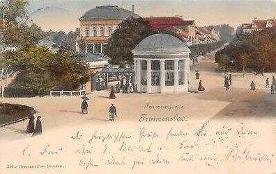 Franzensbad (Františkovy Lázne) Franzensquelle Postkarte 1902