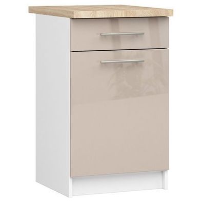 Küchenschrank AKORD OLIWIA modular S50 Weiß 50 cm Front Cappuccino Glanz 50x85x46 cm