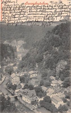 Herrnskretschen Ansicht Postkarte AK 1901