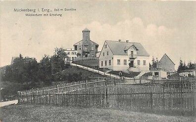 Mückenberg i. Erzgeb. Mückenturm mit Erholung Postkarte AK 1910