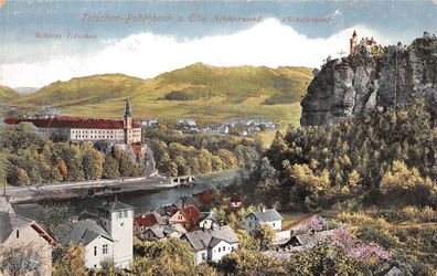 Tetschen-Bodenbach a. Elbe (Decín) Schäferwand Schloss Postkarte AK 1911