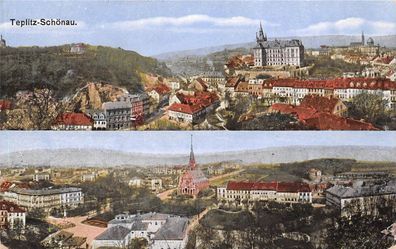 Teplitz-Schönau (Teplice) Ansicht Panorama Postkarte AK 1913