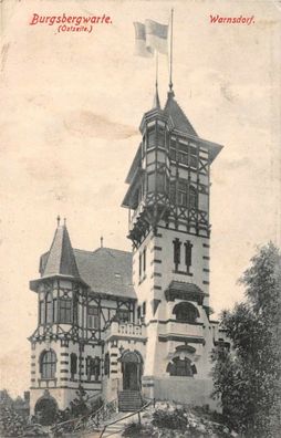 Warnsdorf Burgsbergwarte (Ostseite) Postkarte AK 1909