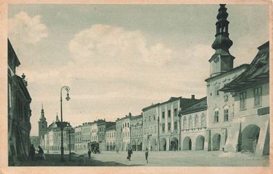 Zwittau Stadt Svitavy Stadtplatz AK