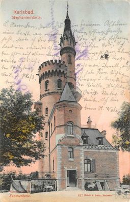 Ansicht Karlsbad Stephaniewarte Postkarte AK 1904