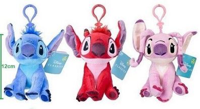 Disney Lilo & Stitch Bagclip Schlüsselanhänger Anhänger Plüschtier 12cm sortiert NEU