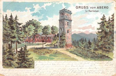 Gruss vom ABERG bei Karlsbad Postkarte 1902