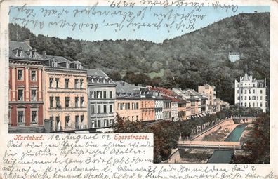 Karlsbad Egertstrasse Postkarte 1902