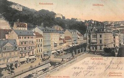 Karlsbad Kreuzstrasse, Stadthaus AK 1902