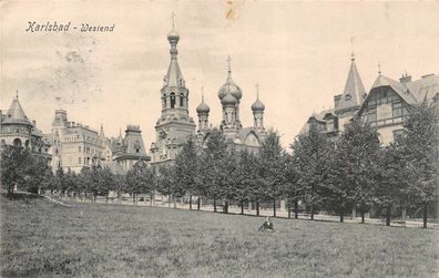 Karlsbad Westend Postkarte 1909