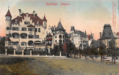 Karlsbad Westend Postkarte AK