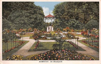 Komotau Im Rosenpark Postkarte AK 1941