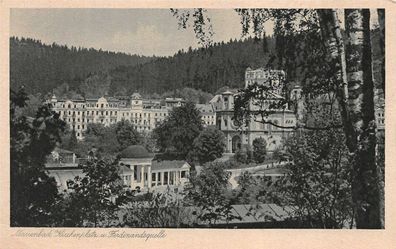 Marienbad Kirchenplatz u. Ferdinandsquelle Postkarte AK