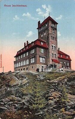 Neues Jeschkenhaus Jeschkenkoppe Reichenberg (Liberec) Böhmen Postkarte AK 1913