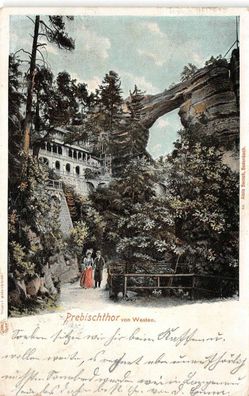 Prebischthor von Westen Postkarte 1901