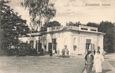 Salzquelle in Franzenbad Böhmen Postkarte AK