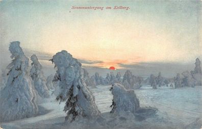 Sonnenuntergang am Keilberg Postkarte