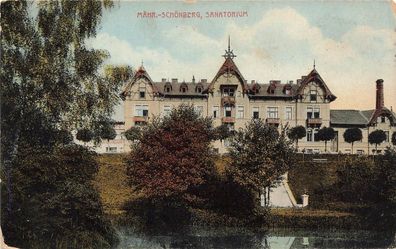 Sanatorium Mährisch-Schönberg Böhmen Postkarte AK