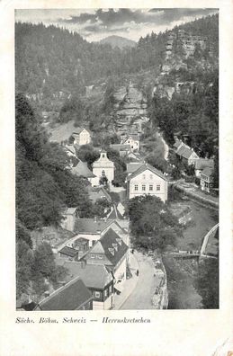 Sächs. Böhm. Schweiz Herrnskretschen Postkarte AK