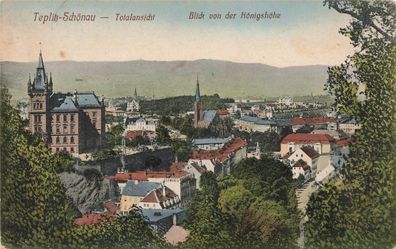 Stadtansicht auf Teplitz-Schönau von der Königshöhe aus Böhmen Postkarte AK 1919