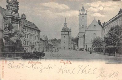 Teplitz (Teplice) Schlossplatz AK