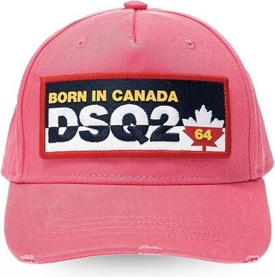 Dsquared2 Iconic Leaf 64 Oversized Patch Baseballcap Cap Kappe Basebalkappe Pink