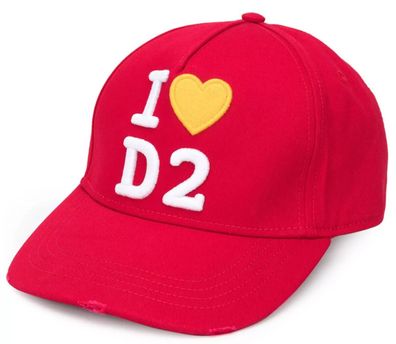 Dsquared2 Iconic I Love D2 Logo Baseballcap Cap Kappe Basebalkappe Hat Hut New