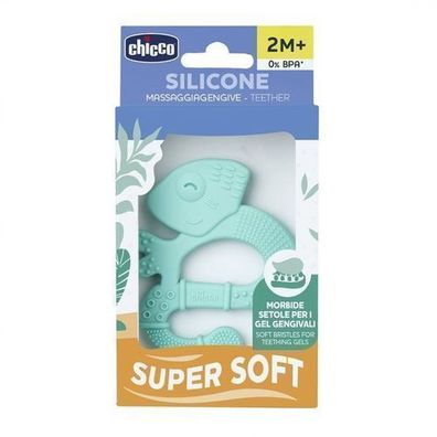 Chicco Weicher Silikonbeißring Eidechse fér Jungen, ab 2 Monaten+, 1 Stéck per Packun