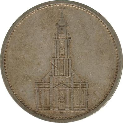 Drittes Reich 5 Mark 1934 A Garnisonskirche Silber*