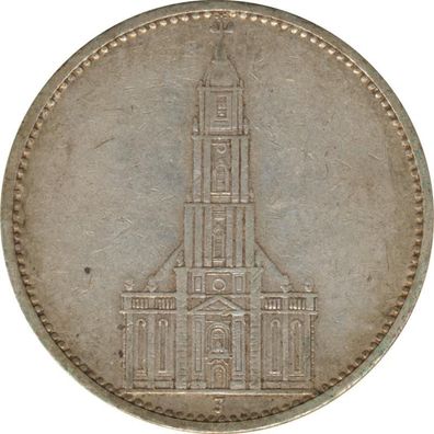 Drittes Reich 5 Mark 1934 J Garnisonskirche Silber*