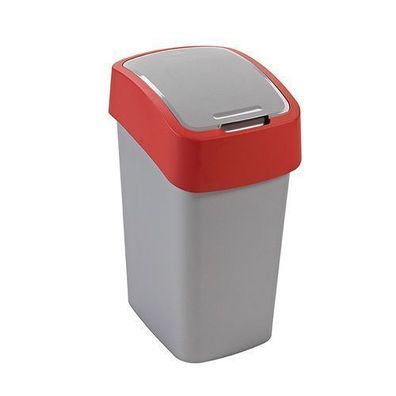 Mülleimer Flip Bin 9 l grau - rot CURVER