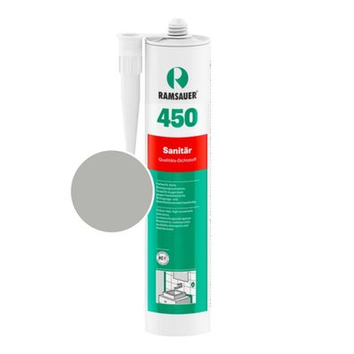 Ramsauer 450 Sanitärsilikon zementgrau Fugen Dichtstoff Dichtmasse 310ml Kartusc