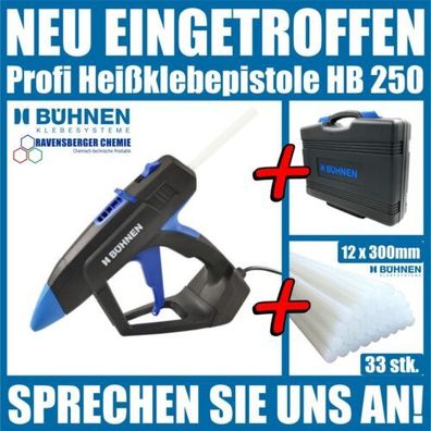 Schmelzklebepistole Klebepistole Heißklebepistole Bühnen HB250 im Koffer