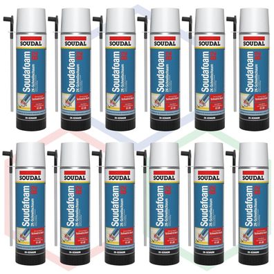 SOUDAL® - Soudafaom 2K B2 PU-Schaum Baustoffklasse B2 (MDI NEU) 12 x 400ml Dose