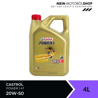 Castrol Power 1 4T 20W-50 Motorradöl JASO MA-2 API SN 4 Liter