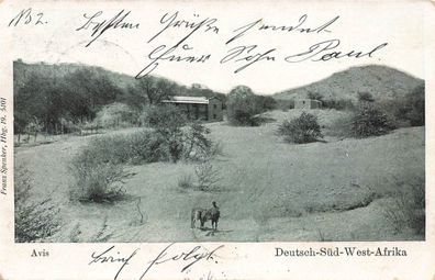 AK Deutsch-Südwest-Afrika DSWA Avis gel. Feldpost Schutztruppe Windhuk 1906